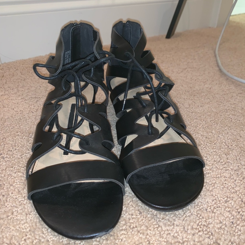 New Directions Black Sandals